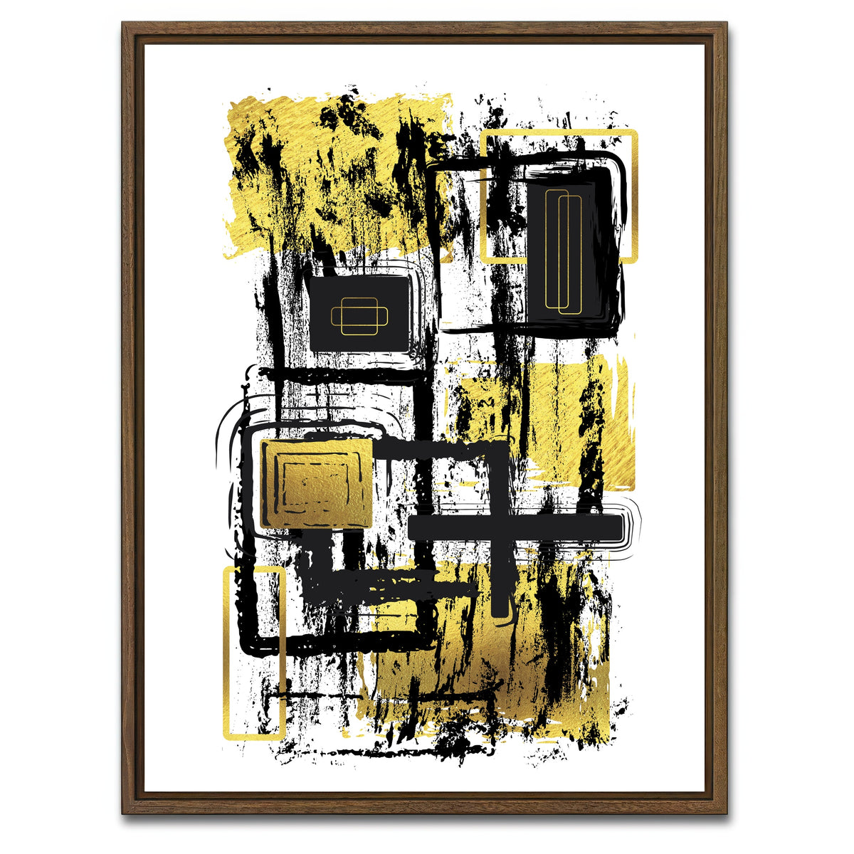 AUTO-MOCKUP WHITE | ABSTRACT ART Construction Plan | 1 Piece | Walnut Framed Canvas | group=3x4