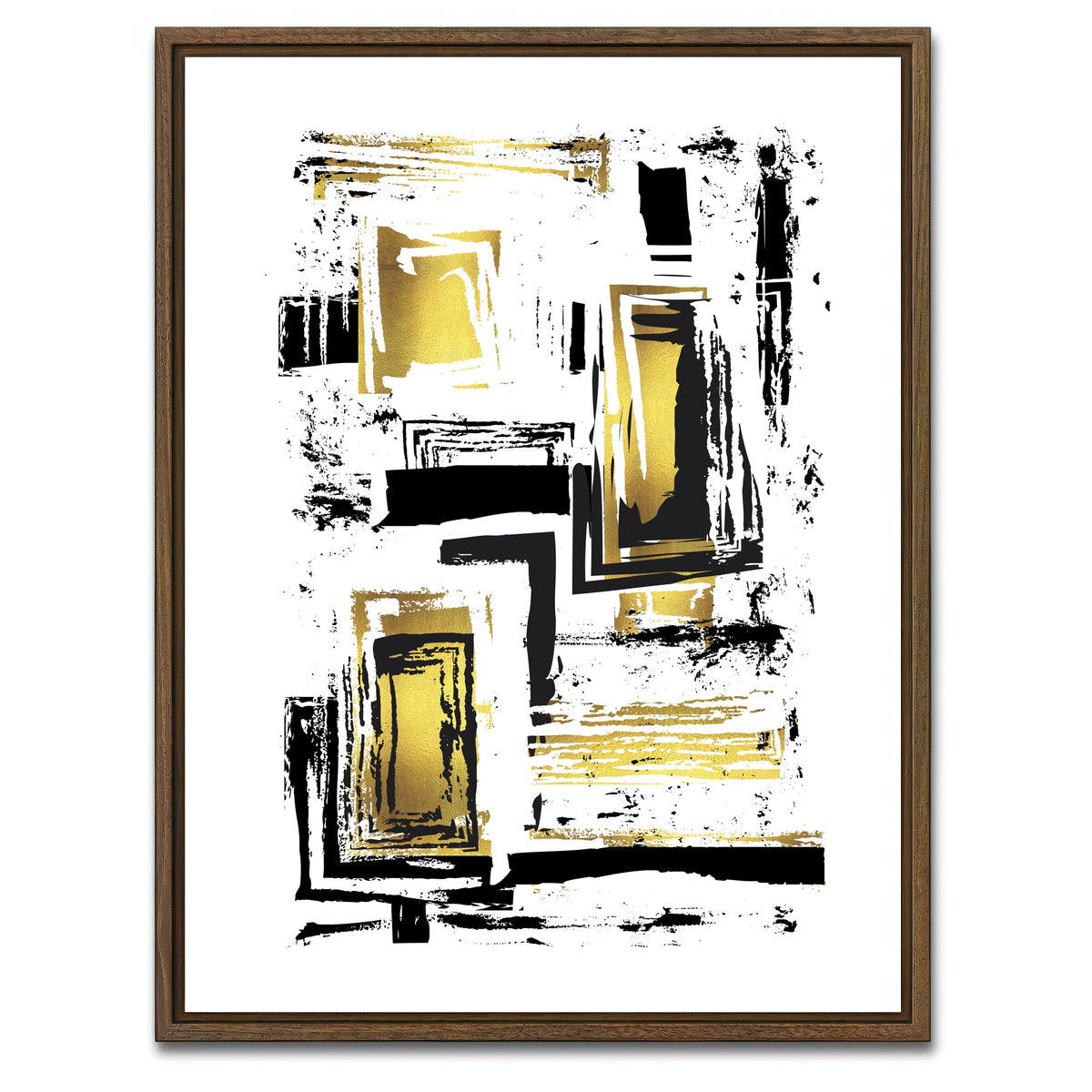 AUTO-MOCKUP WHITE | ABSTRACT ART Edgy Structures | 1 Piece | Walnut Framed Canvas | group=3x4