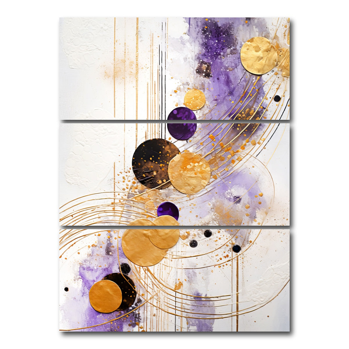 AUTO-MOCKUP WHITE | ABSTRACT ART Pleasure | 3 Piece | Gallery Wrap Canvas | group=8x18_stacked