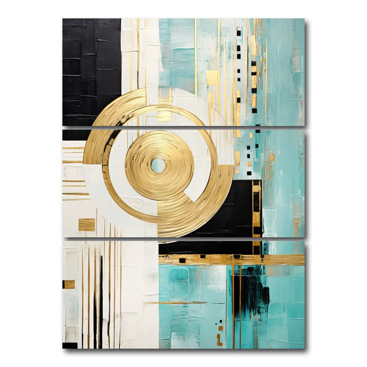AUTO-MOCKUP WHITE | ABSTRACT ART Powerful Movement | 3 Piece | Gallery Wrap Canvas | group=8x18_stacked