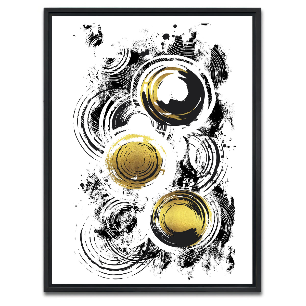 AUTO-MOCKUP WHITE | ABSTRACT ART Raving Circles | 1 Piece | Black Framed Canvas | group=3x4
