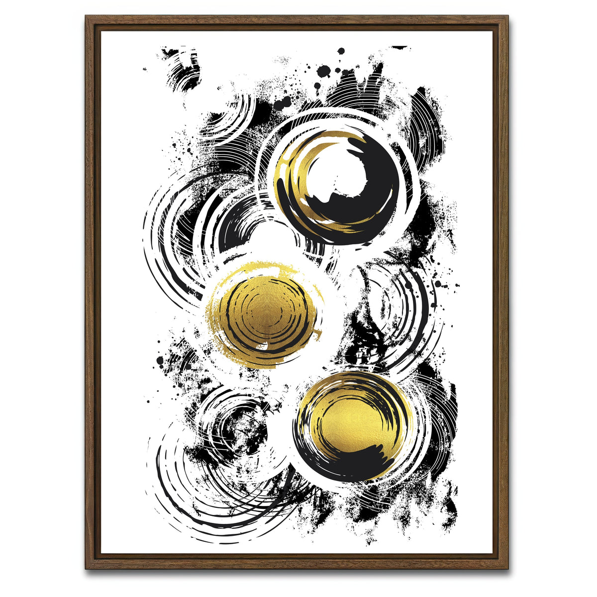 AUTO-MOCKUP WHITE | ABSTRACT ART Raving Circles | 1 Piece | Walnut Framed Canvas | group=3x4