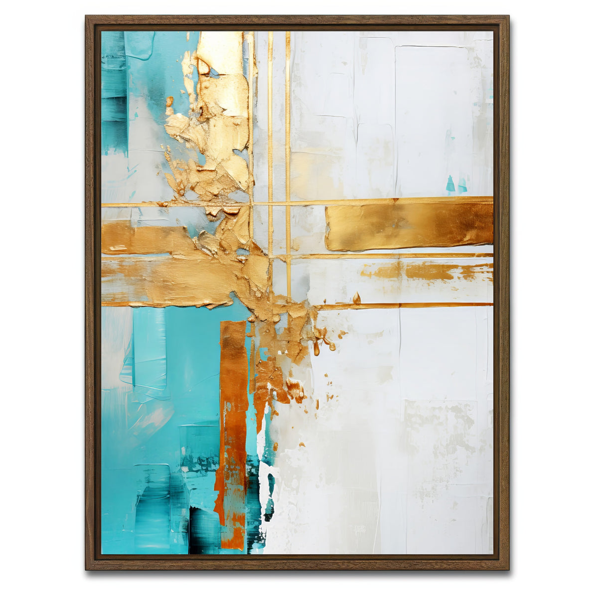 AUTO-MOCKUP WHITE | ABSTRACT ART Target | 1 Piece | Walnut Framed Canvas | group=3x4