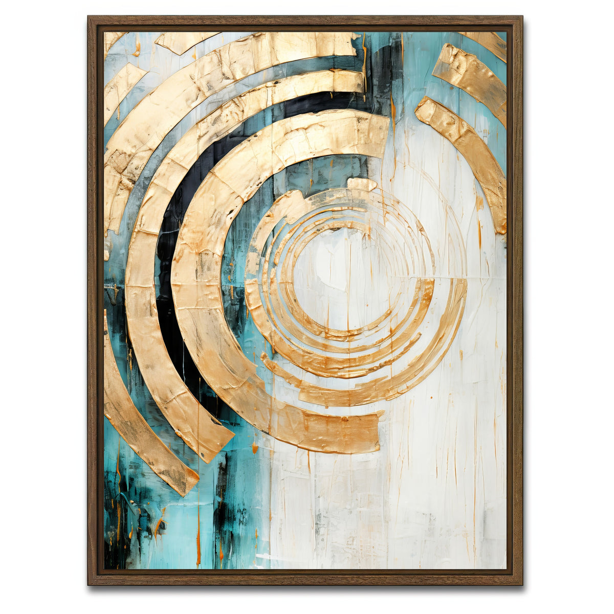 AUTO-MOCKUP WHITE | ABSTRACT ART Vibrant Sun | 1 Piece | Walnut Framed Canvas | group=3x4
