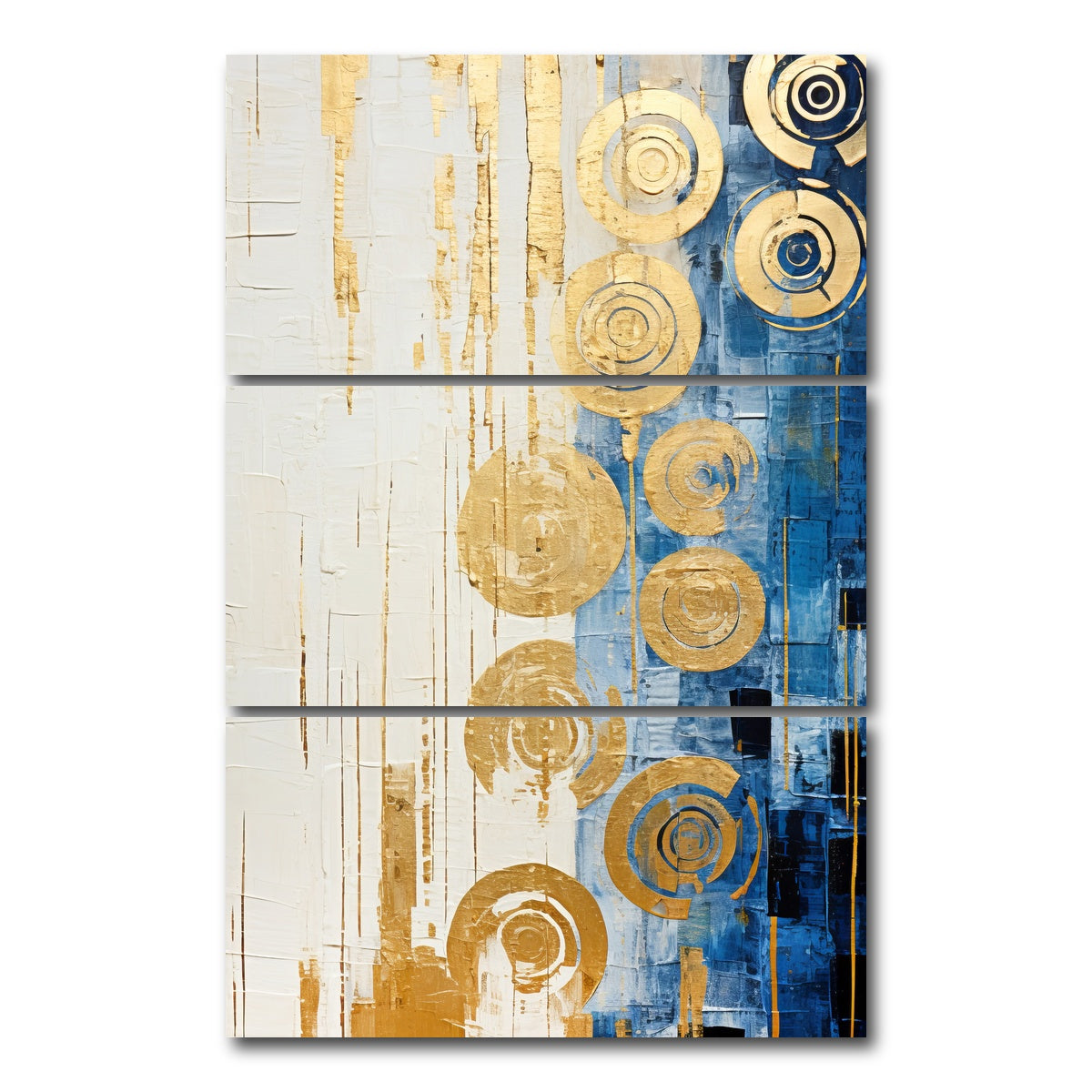 AUTO-MOCKUP WHITE | ABSTRACT ART Water Splashes | 3 Piece | Gallery Wrap Canvas | group=12x24_stacked