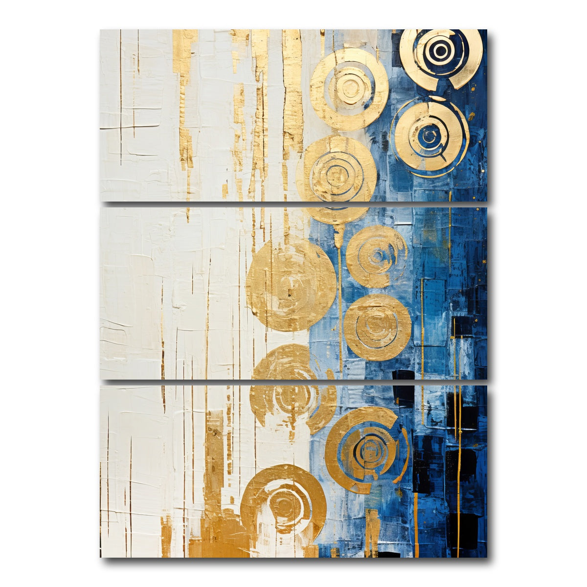 AUTO-MOCKUP WHITE | ABSTRACT ART Water Splashes | 3 Piece | Gallery Wrap Canvas | group=8x18_stacked
