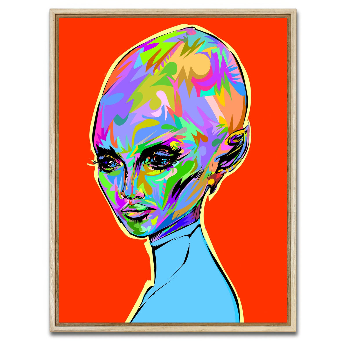 AUTO-MOCKUP WHITE | ALIEN WOMAN 2 | 1 Piece | Natural Framed Canvas | group=3x4