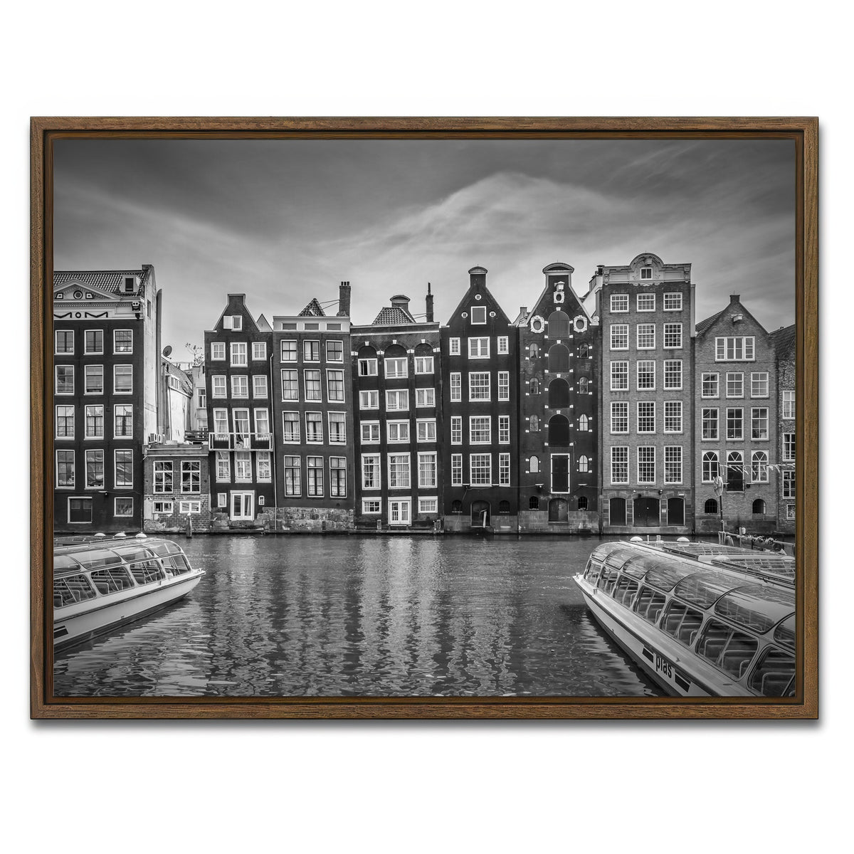 AUTO-MOCKUP WHITE | AMSTERDAM Damrak | 1 Piece | Walnut Framed Canvas | group=4x3
