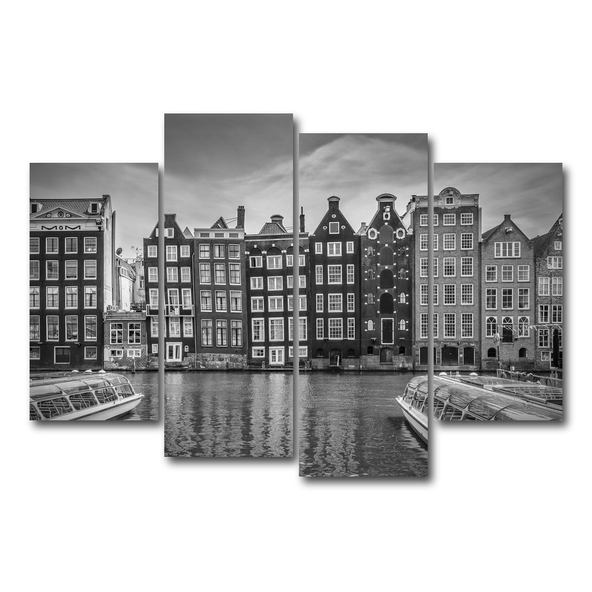 AUTO-MOCKUP WHITE | AMSTERDAM Damrak | 4 Piece | Gallery Wrap Canvas | group=4_short