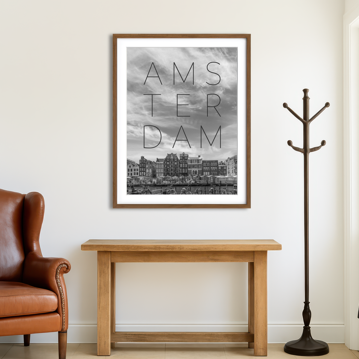 AUTO-MOCKUP ROOM | Amsterdam Singel Canal With Flower Market Wall Art