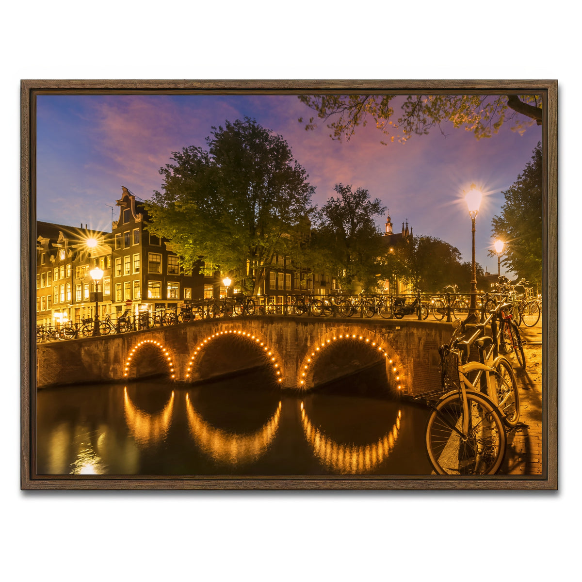 AUTO-MOCKUP WHITE | AMSTERDAM from Keizersgracht | 1 Piece | Walnut Framed Canvas | group=4x3