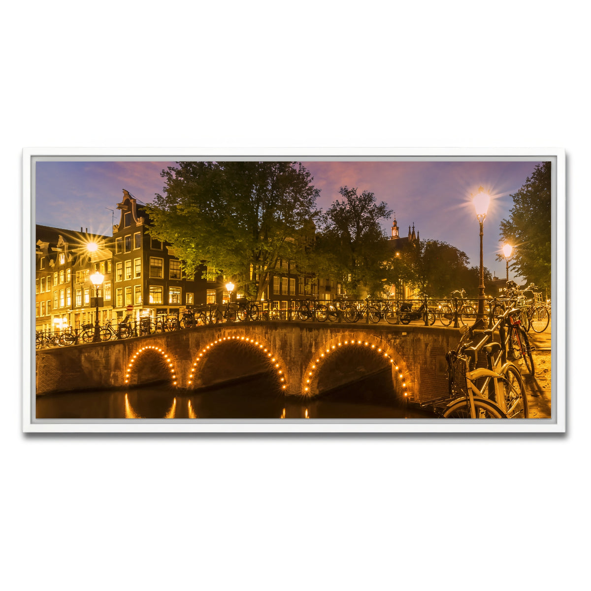 AUTO-MOCKUP WHITE | AMSTERDAM from Keizersgracht | 1 Piece | White Framed Canvas | group=2x1