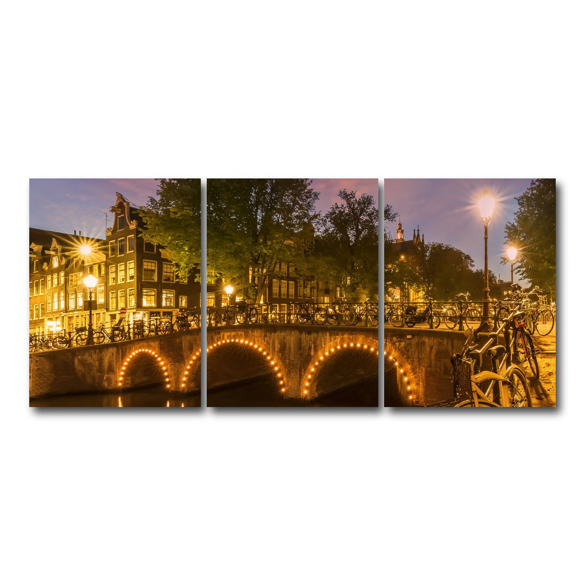 AUTO-MOCKUP WHITE | AMSTERDAM from Keizersgracht | 3 Piece | Gallery Wrap Canvas | group=18x24