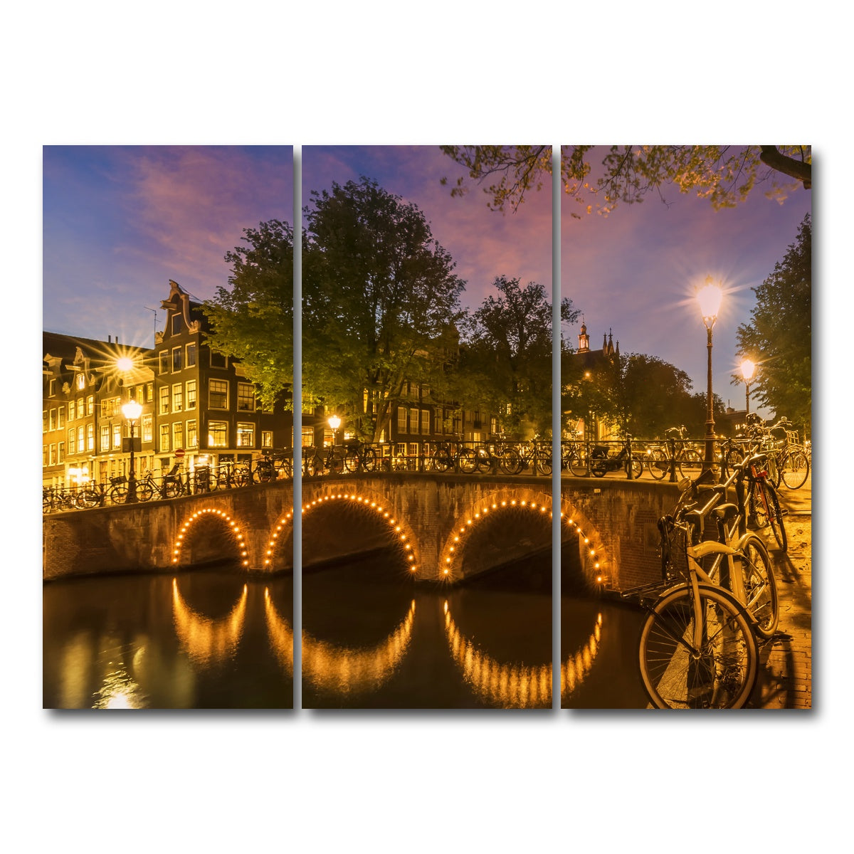 AUTO-MOCKUP WHITE | AMSTERDAM from Keizersgracht | 3 Piece | Gallery Wrap Canvas | group=8x18