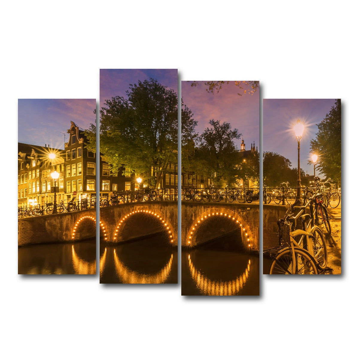 AUTO-MOCKUP WHITE | AMSTERDAM from Keizersgracht | 4 Piece | Gallery Wrap Canvas | group=4_normal