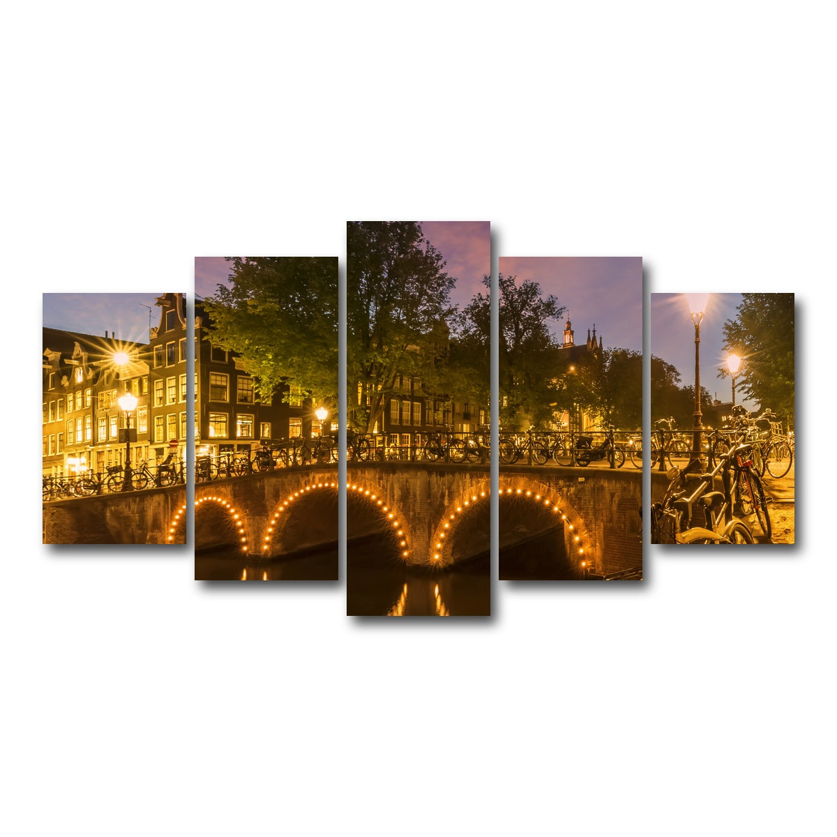 AUTO-MOCKUP WHITE | AMSTERDAM from Keizersgracht | 5 Piece | Gallery Wrap Canvas | group=5_normal