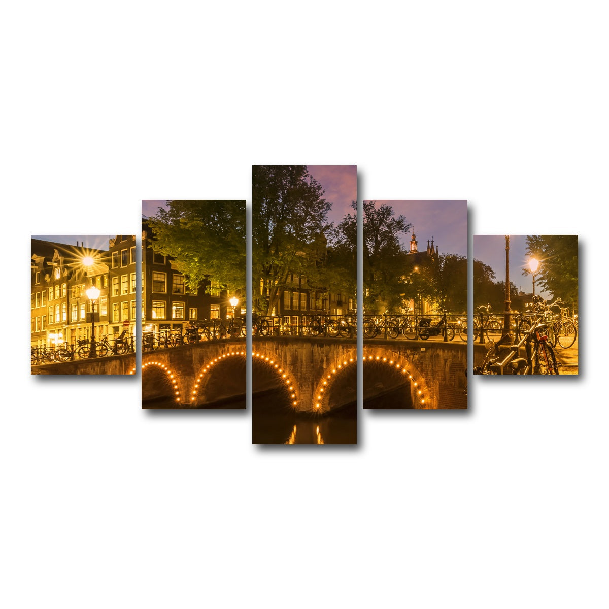 AUTO-MOCKUP WHITE | AMSTERDAM from Keizersgracht | 5 Piece | Gallery Wrap Canvas | group=5_short