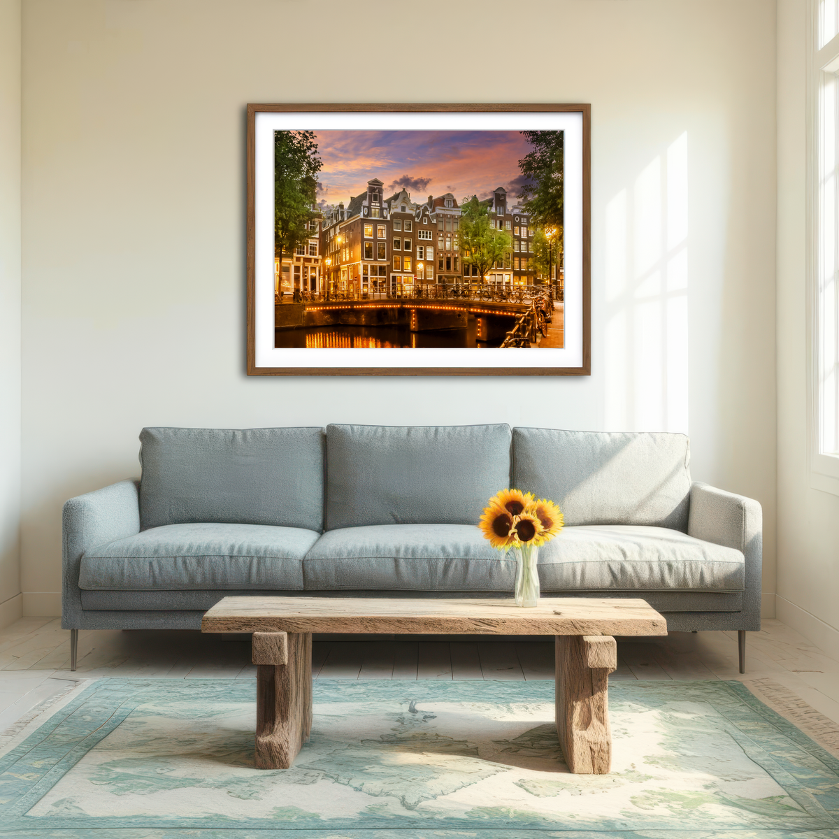 AUTO-MOCKUP ROOM | Amsterdam Impression From Singel Wall Art