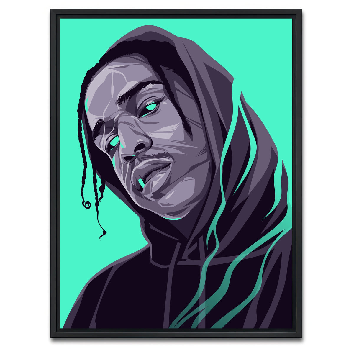 AUTO-MOCKUP WHITE | ASAP Rocky - Turquoise | 1 Piece | Black Framed Canvas | group=3x4