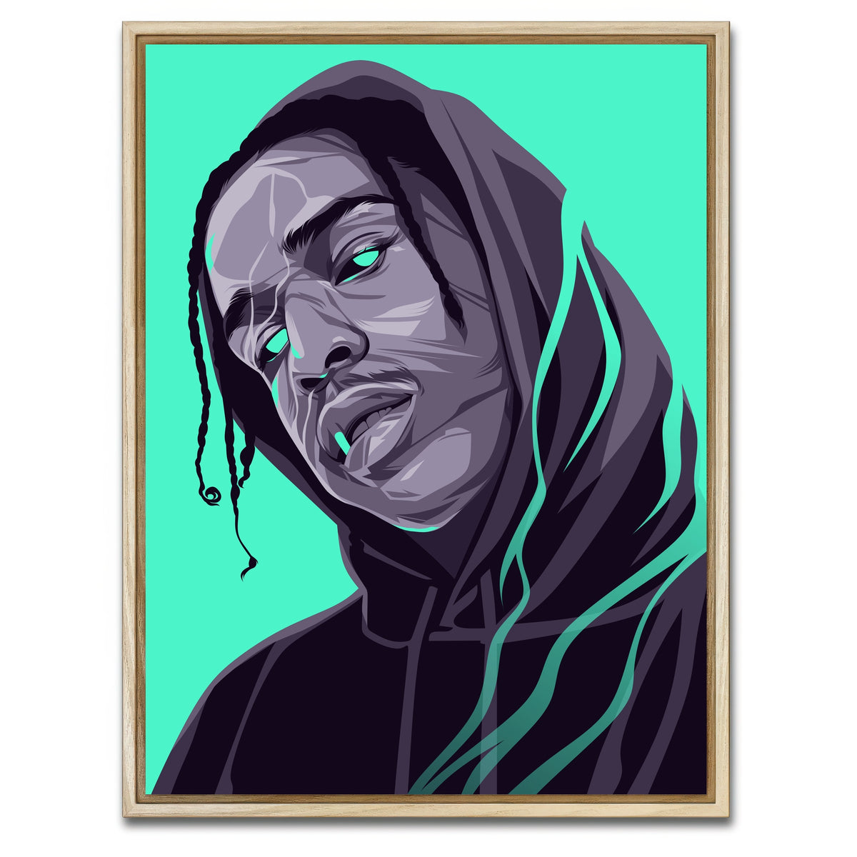 AUTO-MOCKUP WHITE | ASAP Rocky - Turquoise | 1 Piece | Natural Framed Canvas | group=3x4