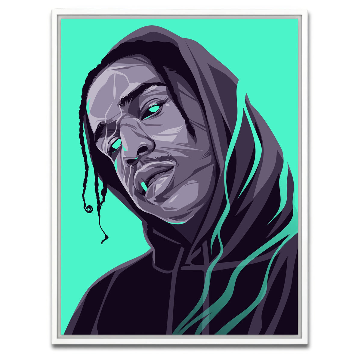 AUTO-MOCKUP WHITE | ASAP Rocky - Turquoise | 1 Piece | White Framed Canvas | group=3x4