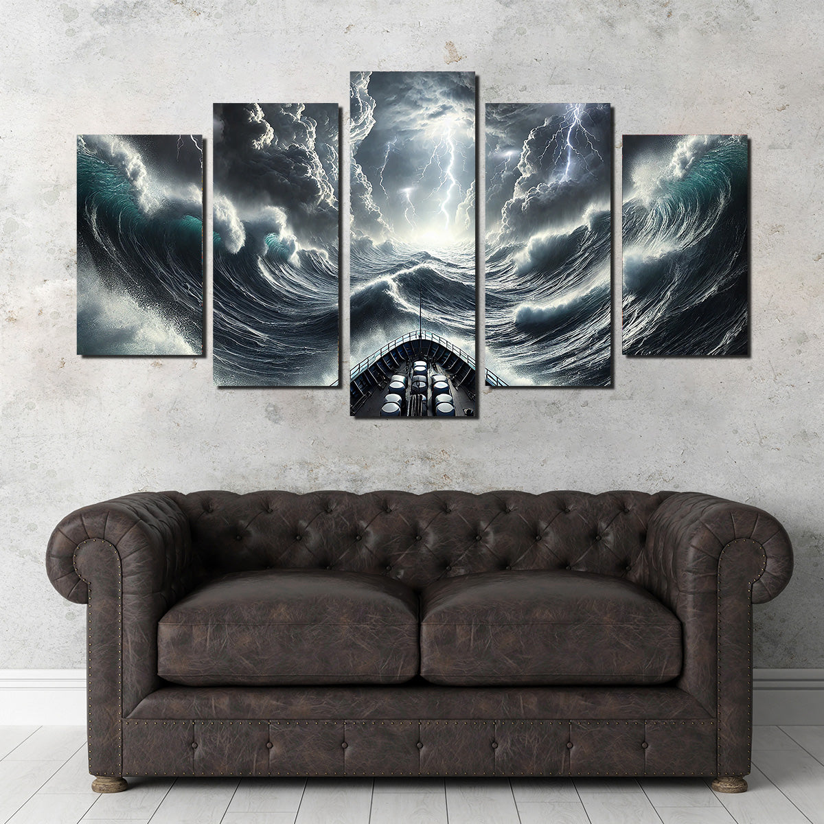 Ship Deck View of Fierce Storm Wall Art