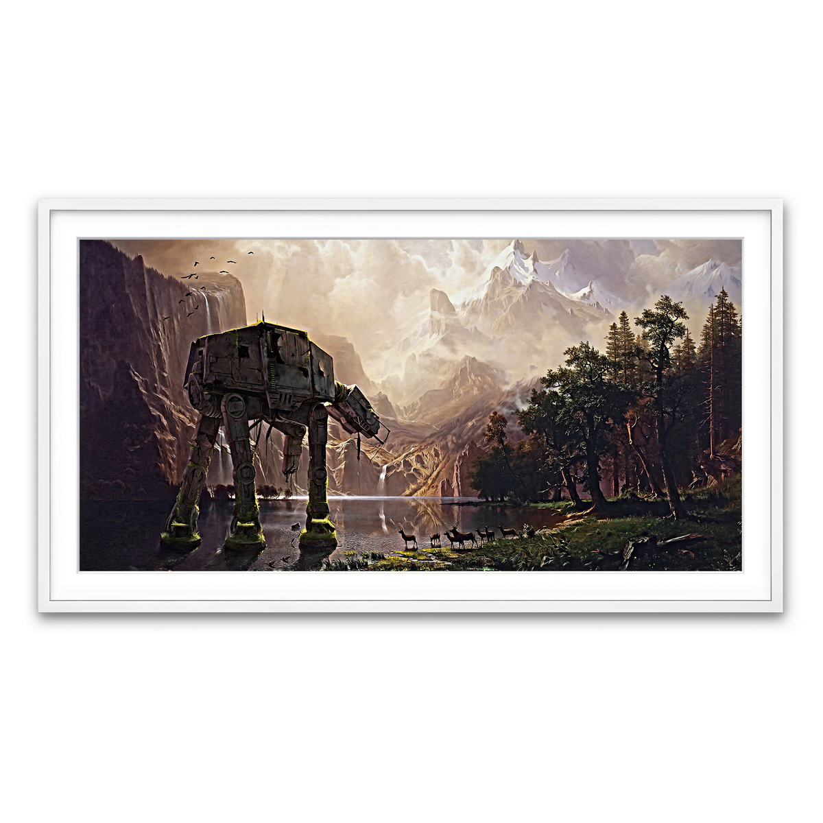 Framed Print 2x1 White