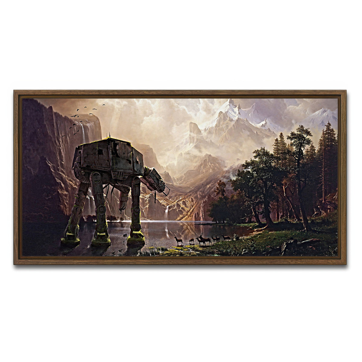 AUTO-MOCKUP WHITE | AT-AT Walker | 1 Piece | Walnut Framed Canvas | group=2x1
