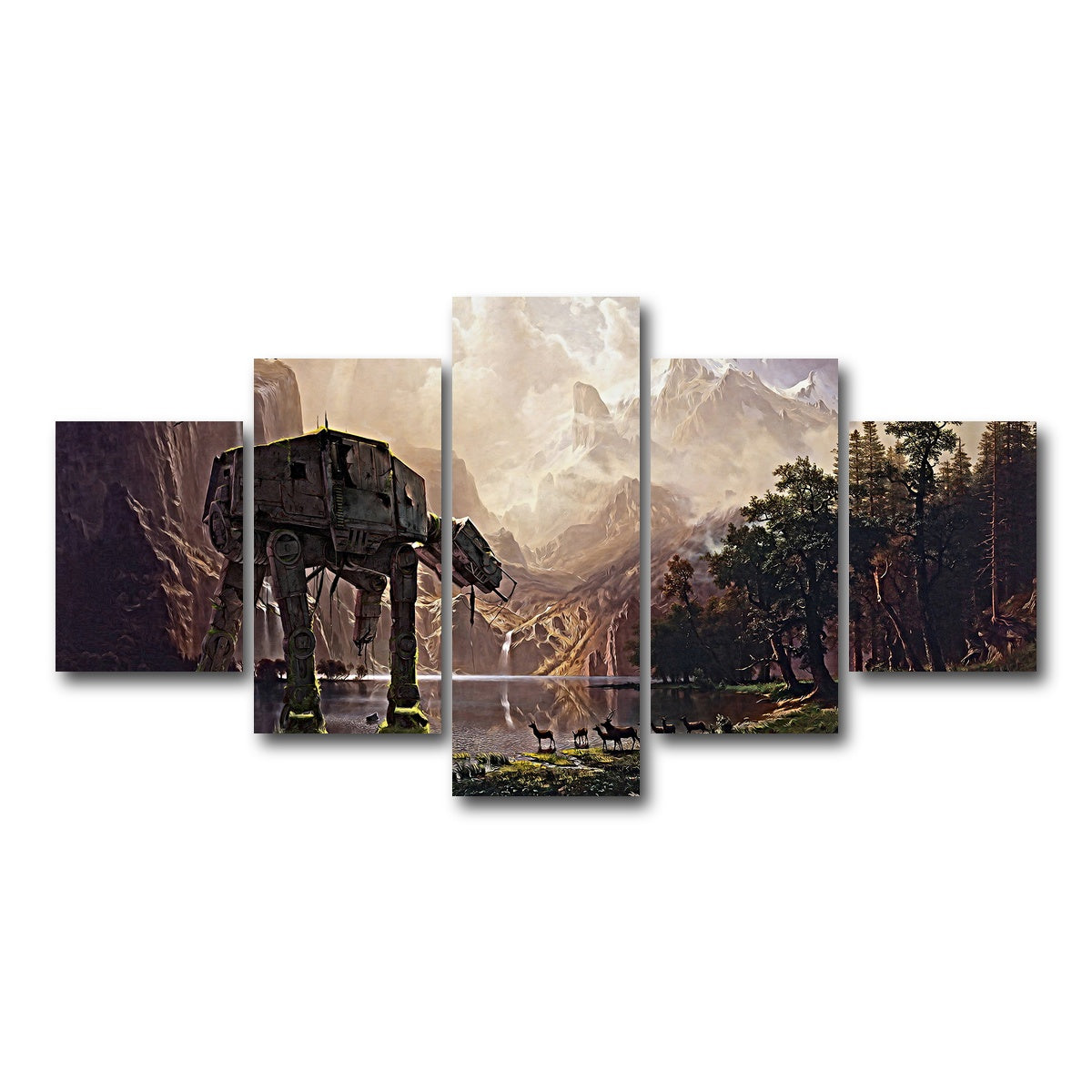 AUTO-MOCKUP WHITE | AT-AT Walker | 5 Piece | Gallery Wrap Canvas | group=5_short