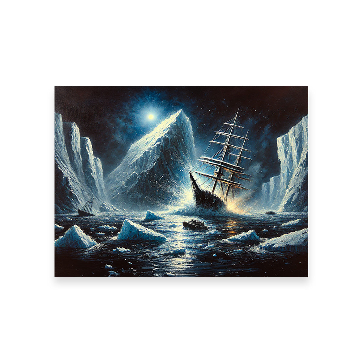 Vintage Ship & Icebergs Wall Art