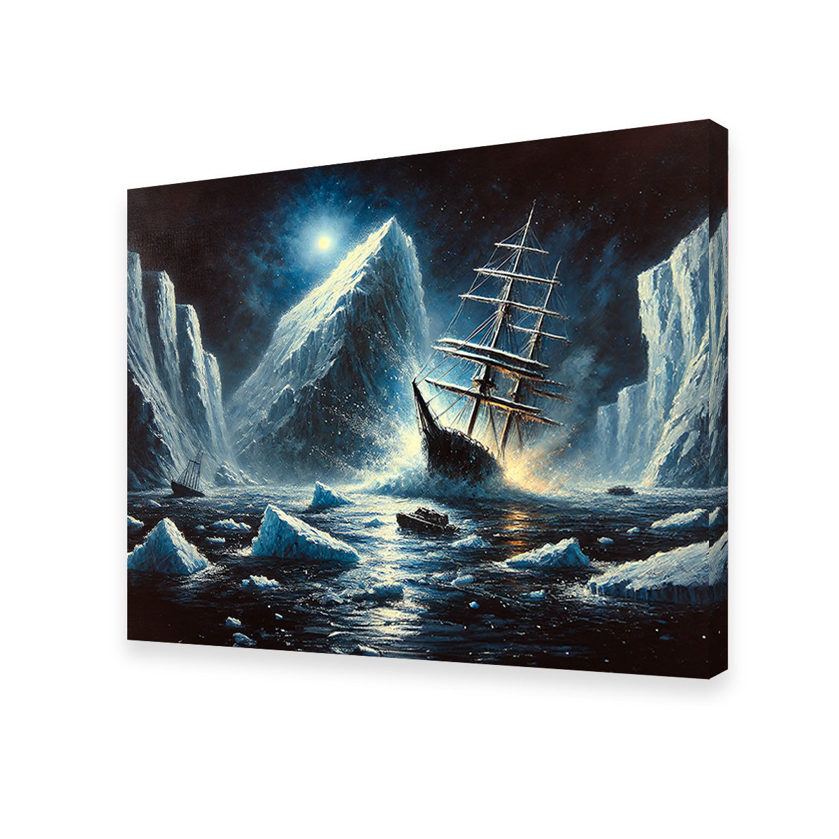 Vintage Ship & Icebergs Wall Art