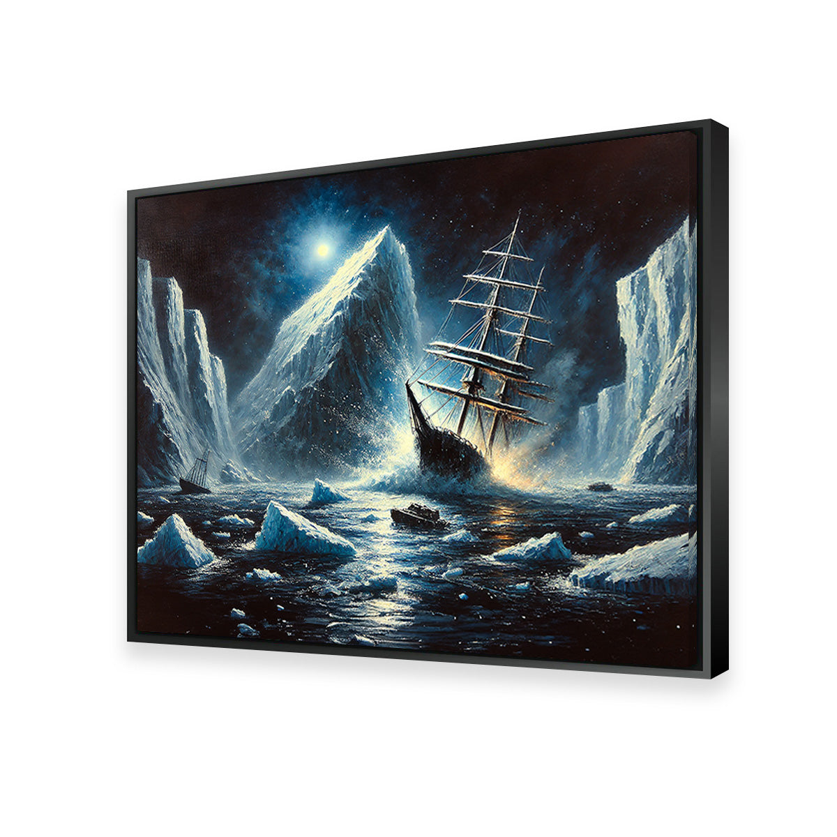 Vintage Ship & Icebergs Wall Art