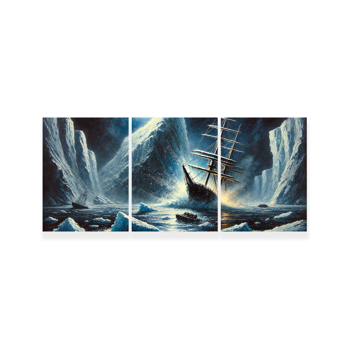 Vintage Ship & Icebergs Wall Art