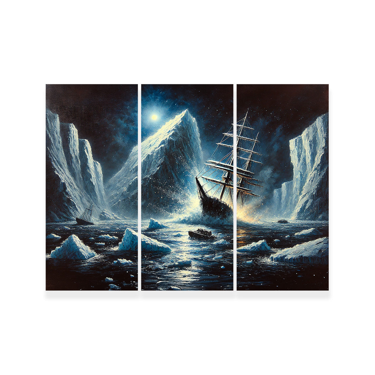Vintage Ship & Icebergs Wall Art