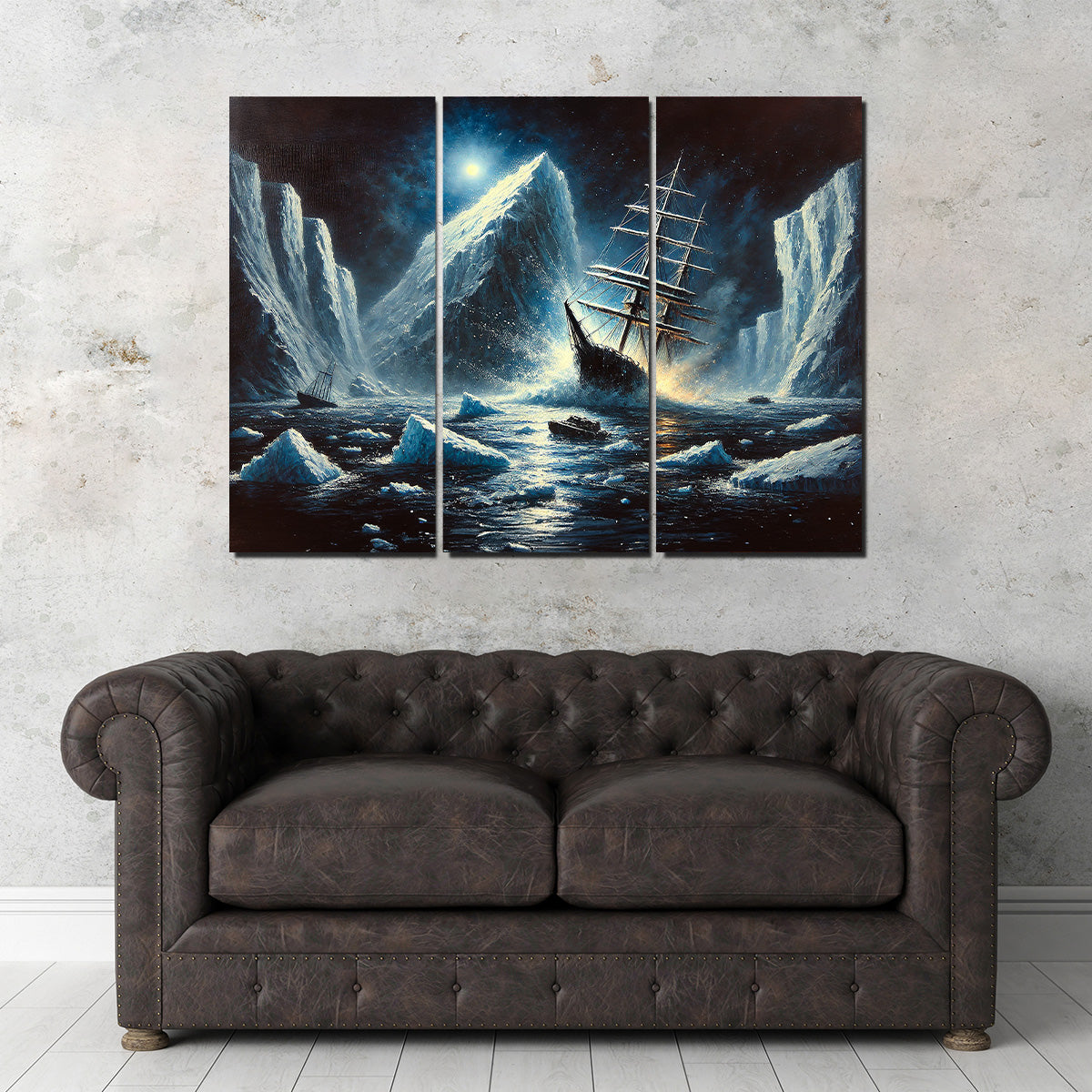 Vintage Ship & Icebergs Wall Art