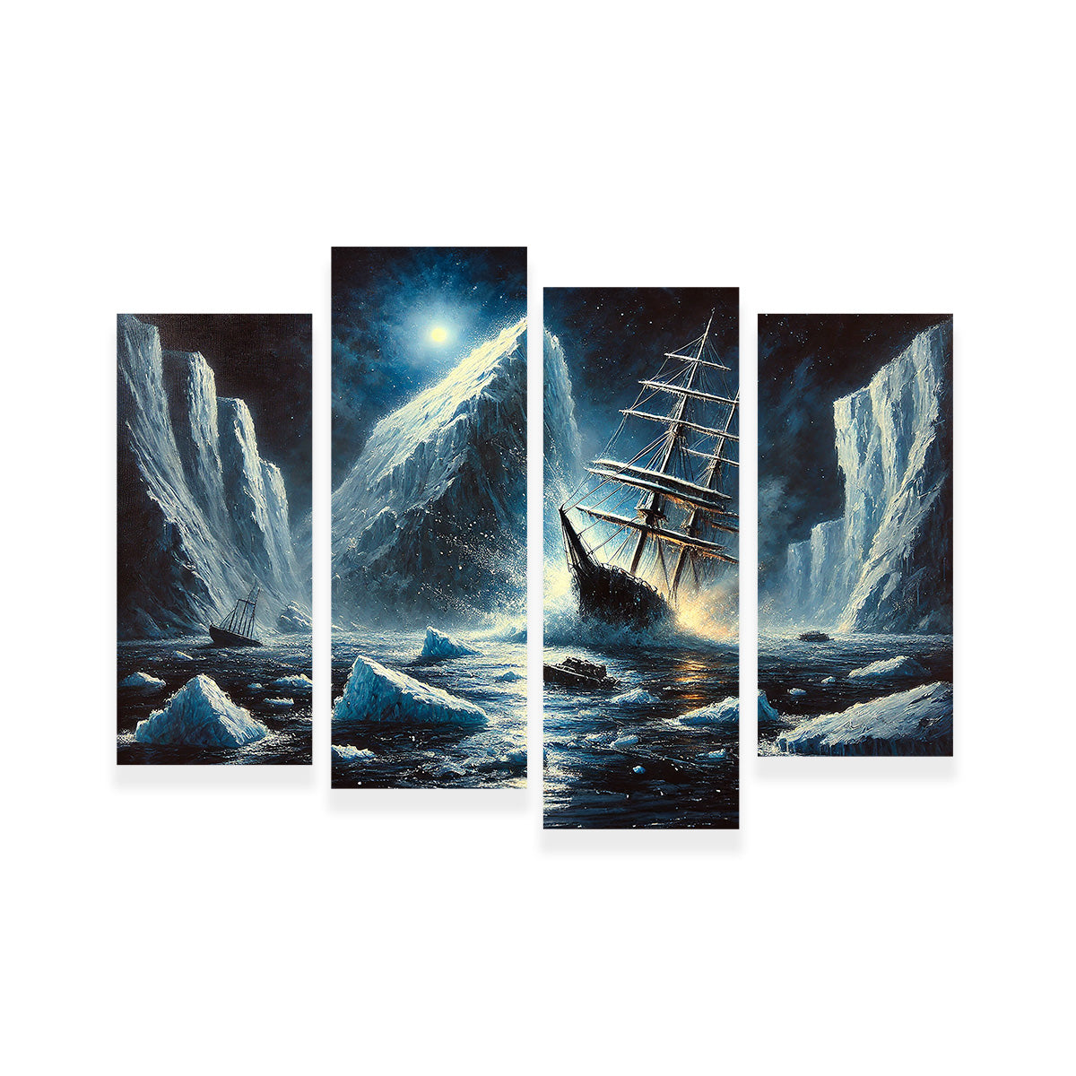 Vintage Ship & Icebergs Wall Art