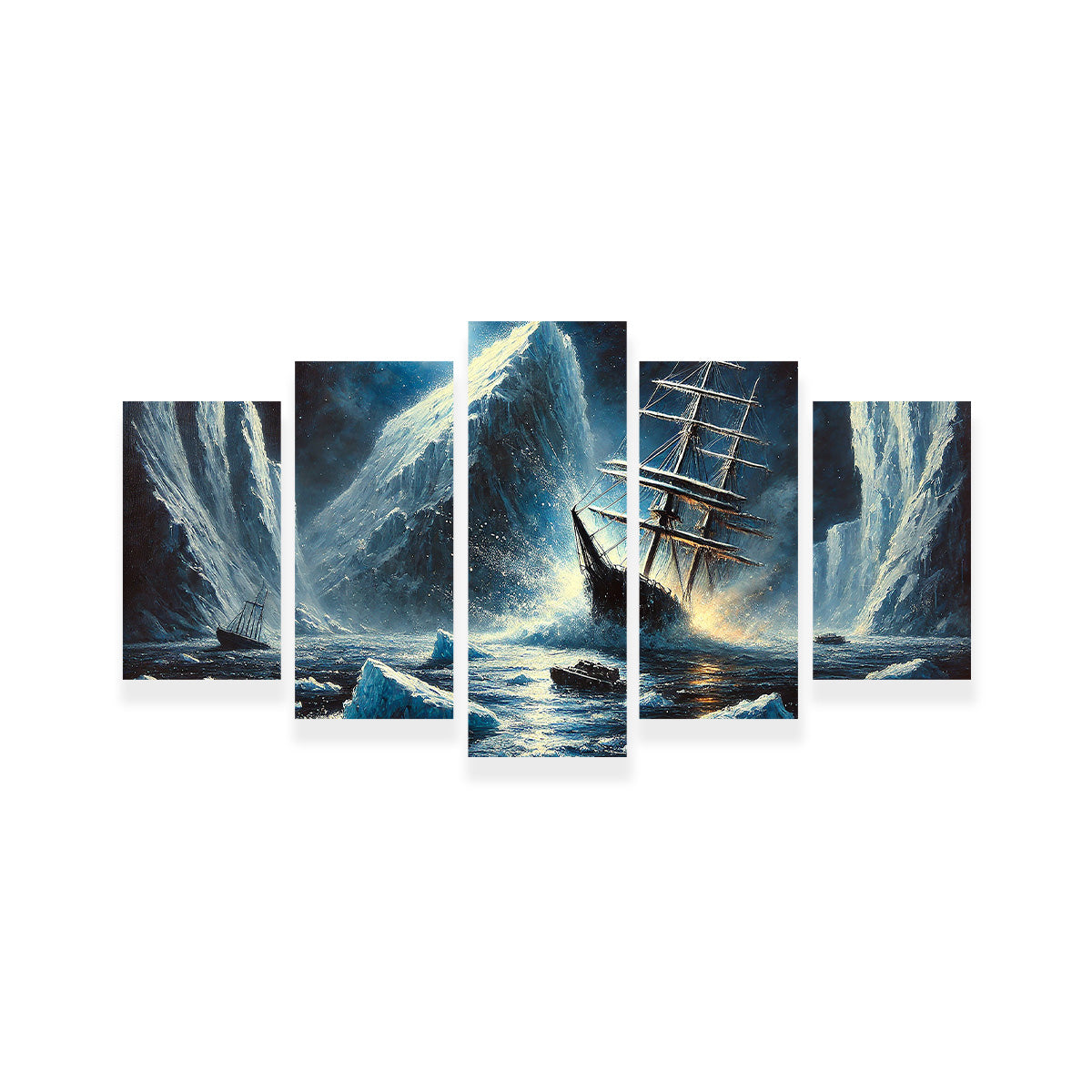 Vintage Ship & Icebergs Wall Art
