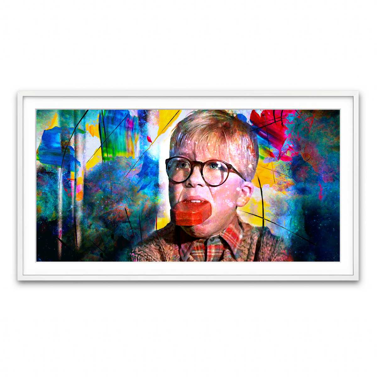 Framed Print 2x1 White