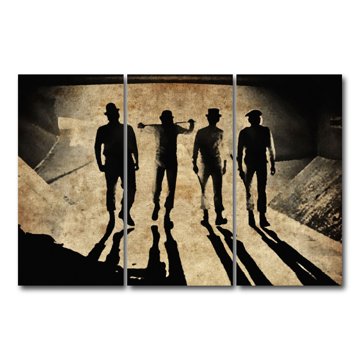 AUTO-MOCKUP WHITE | A Clockwork Orange Shadows | 3 Piece | Gallery Wrap Canvas | group=12x24