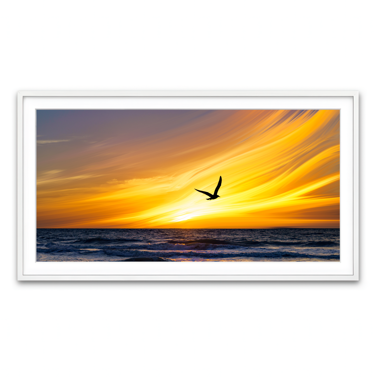 Framed Print 2x1 White