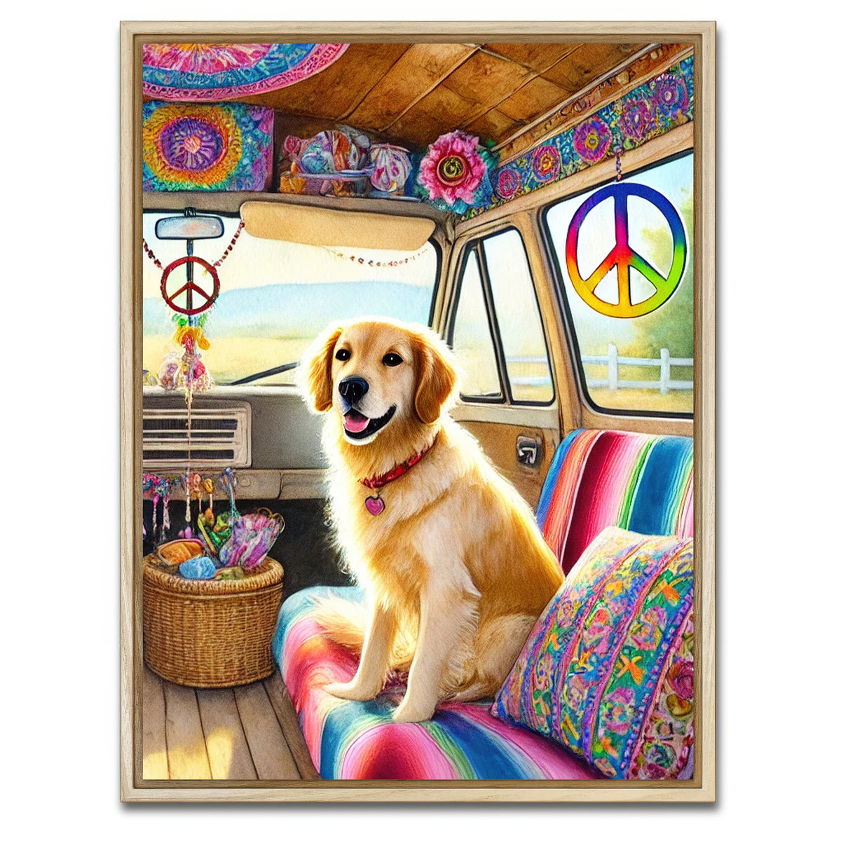 AUTO-MOCKUP WHITE | A Hippie Dog | 1 Piece | Natural Framed Canvas | group=3x4