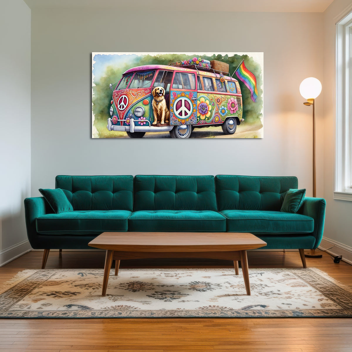 AUTO-MOCKUP ROOM | A Hippie Van with a Dog