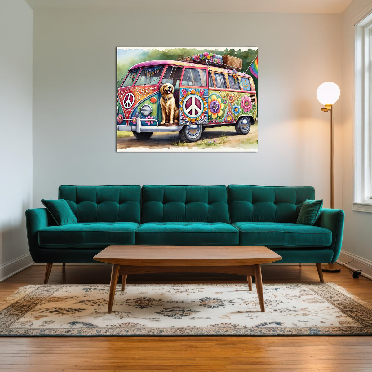 AUTO-MOCKUP ROOM | A Hippie Van with a Dog