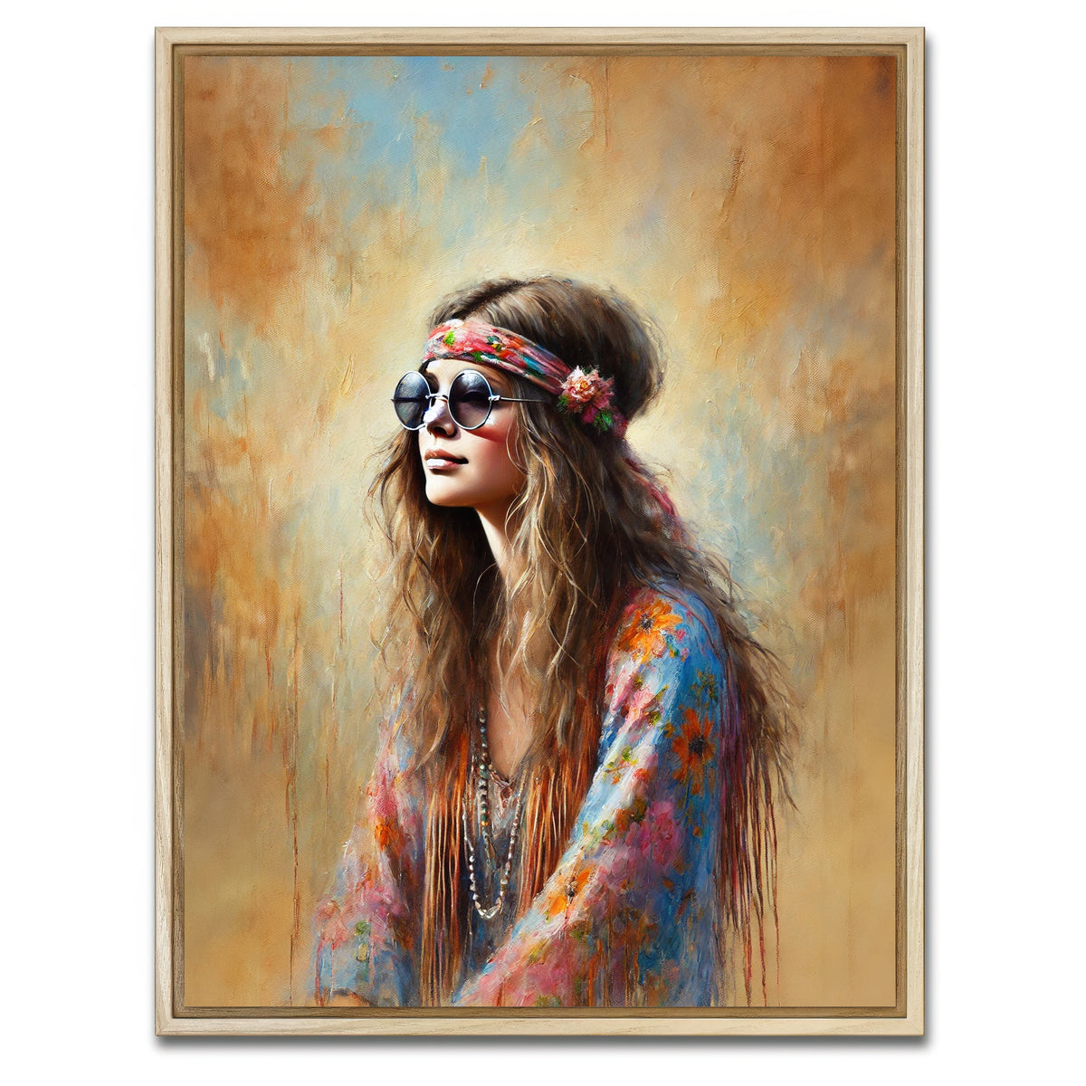 AUTO-MOCKUP WHITE | A Hippie Woman | 1 Piece | Natural Framed Canvas | group=3x4