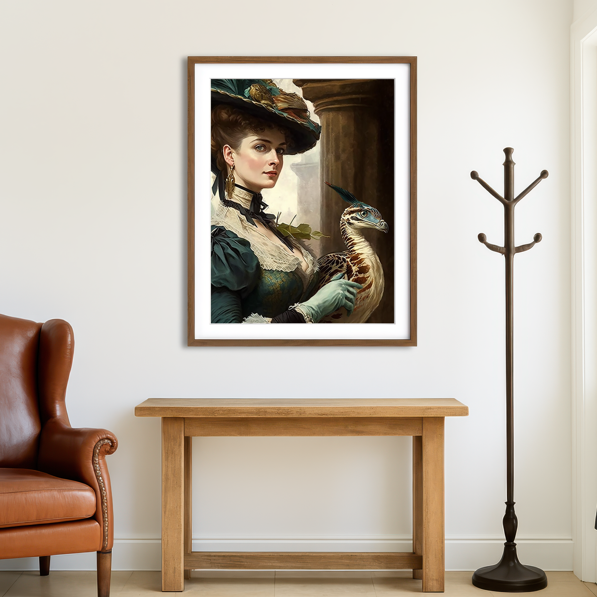 AUTO-MOCKUP ROOM | A Lady and Her Raptor Wall Art