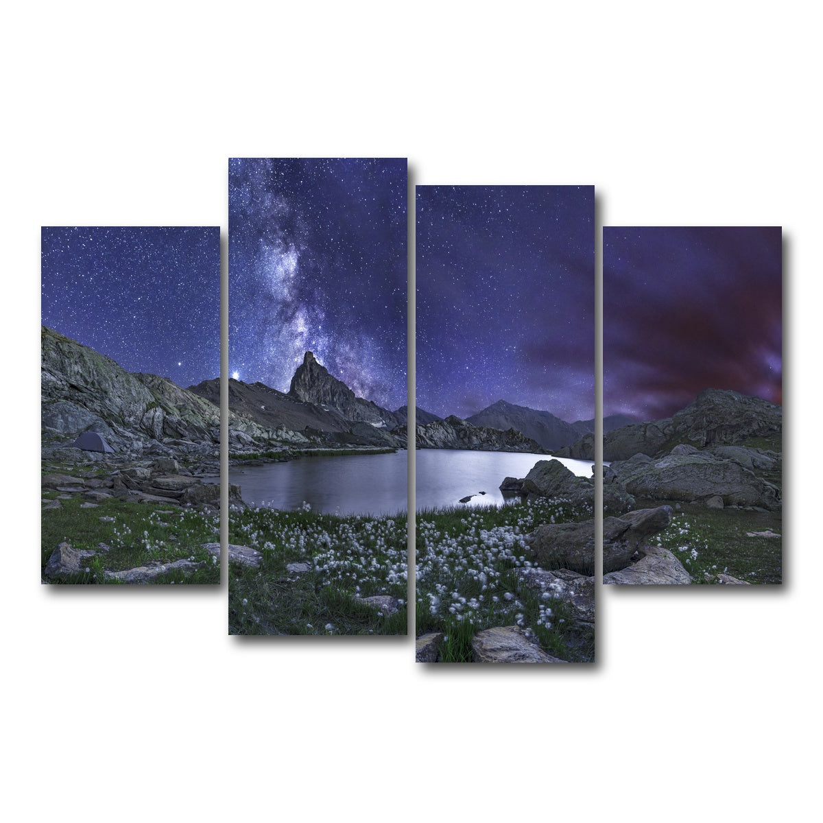 AUTO-MOCKUP WHITE | A Lake of Queyras | 4 Piece | Gallery Wrap Canvas | group=4_short