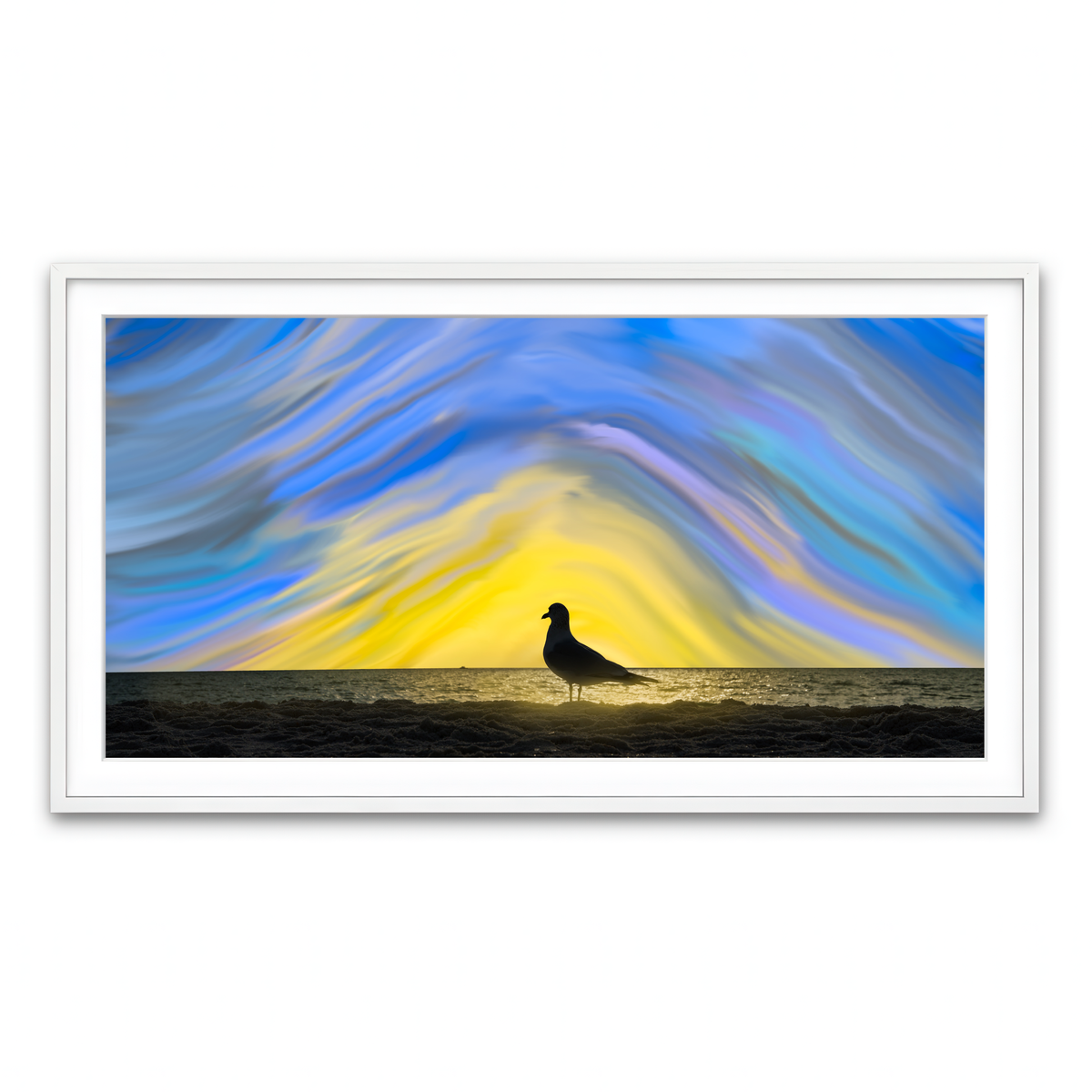 Framed Print 2x1 White