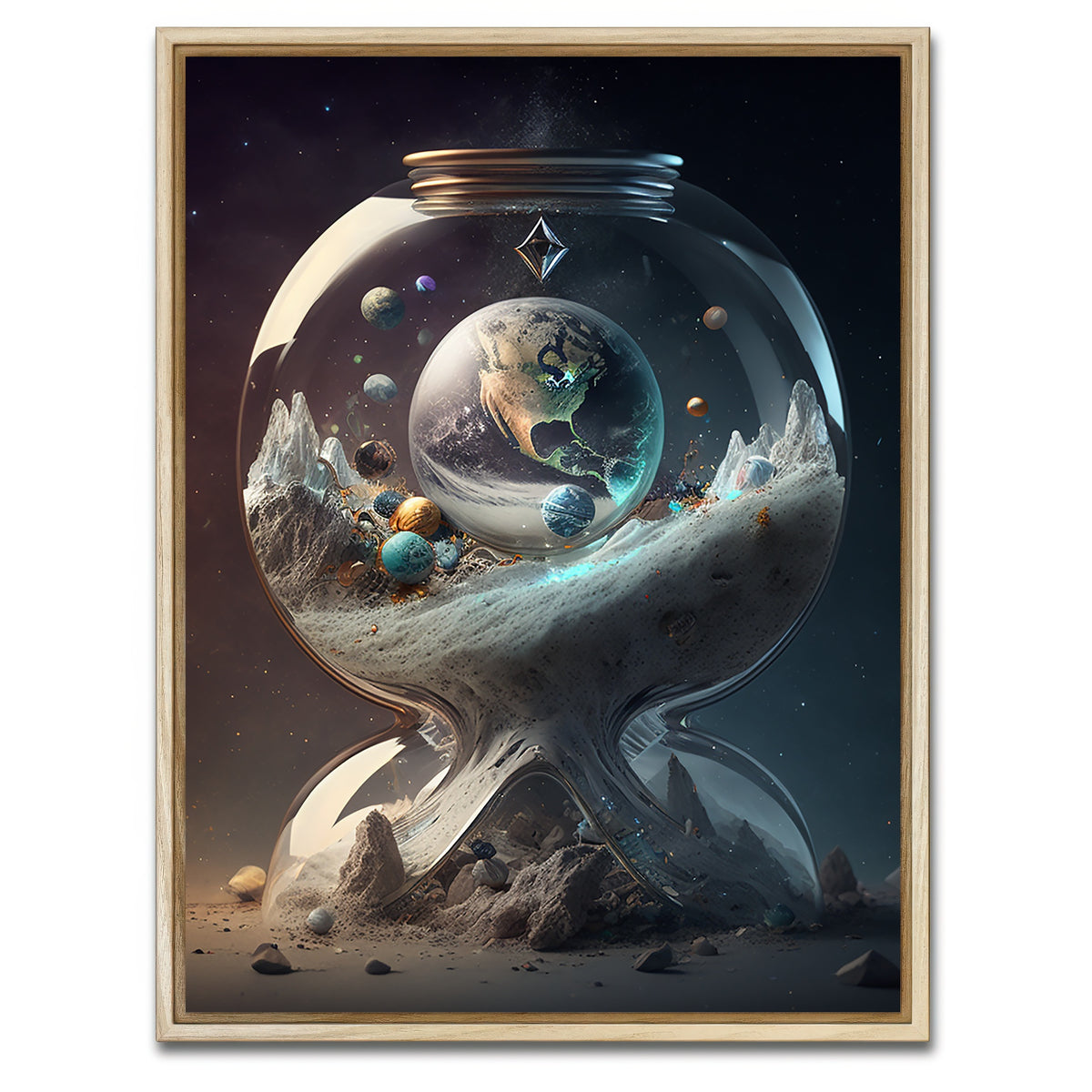 AUTO-MOCKUP WHITE | A Moment in Time with our Planet | 1 Piece | Natural Framed Canvas | group=3x4