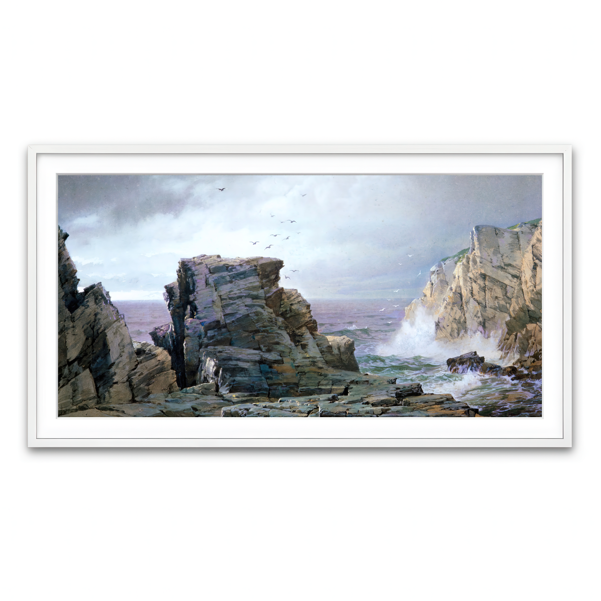 Framed Print 2x1 White