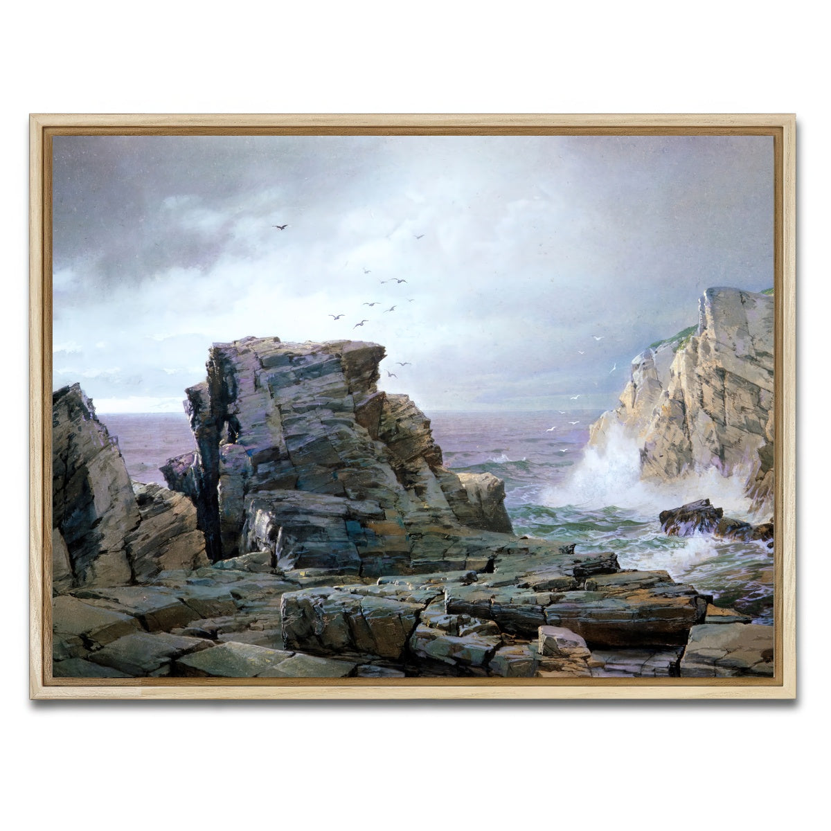AUTO-MOCKUP WHITE | A Rocky Coast | 1 Piece | Natural Framed Canvas | group=4x3